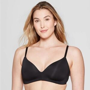 Auden Bliss Lightly Lined Wireless Bra In Black Size 34DD NWT